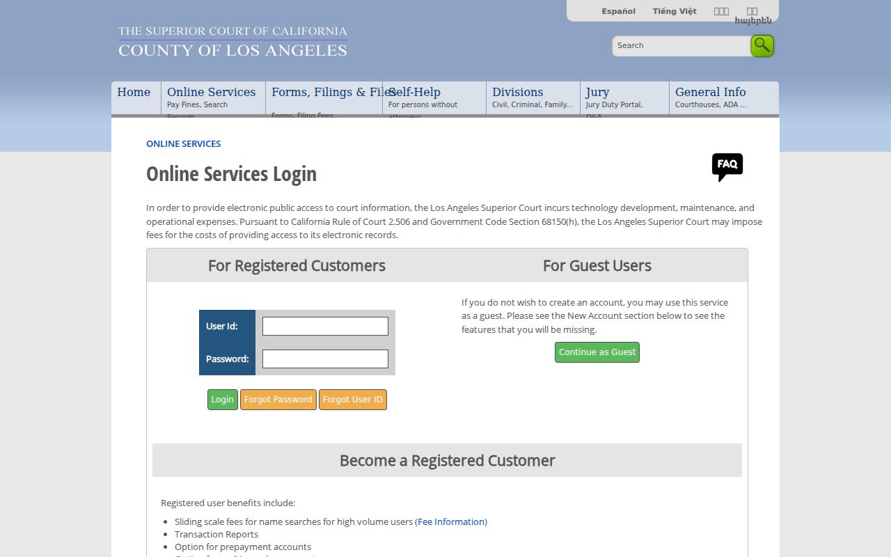 Compton residents directory Los Angeles Superior Court case access