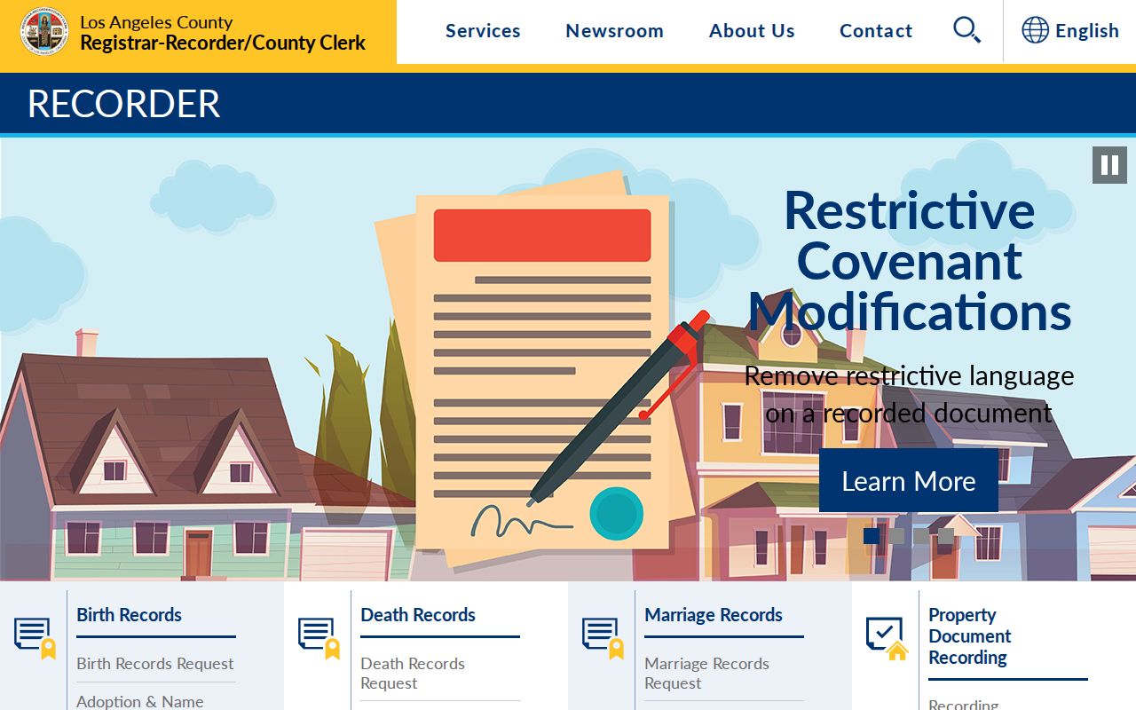 Compton residents directory Los Angeles County recorder services